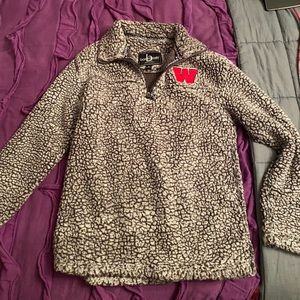 Wesleyan Soft Fuzzy Quarter zip Sweatshirt